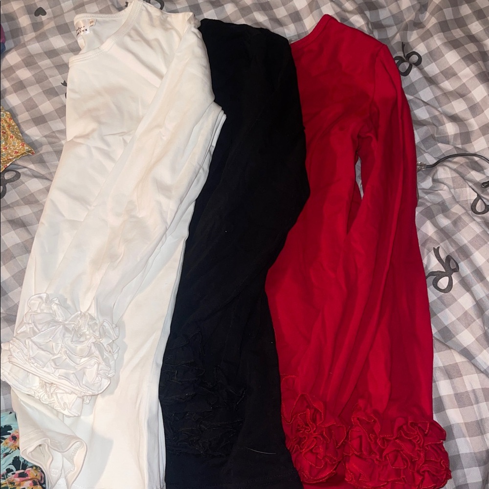 Elegant Ruffle Sleeve shirts - Set of Three